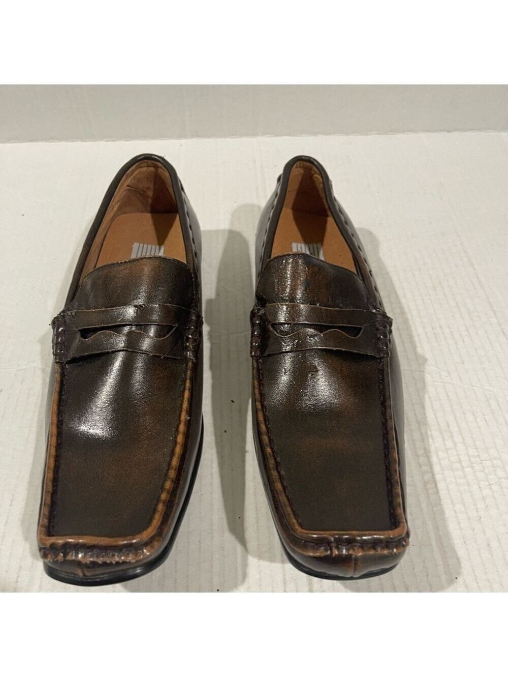 Men’s Bravo Carrera Brown Leather Slip On Oxford Size 9 US! - Picture 2 of 9